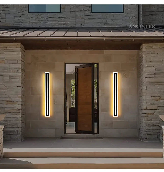 Outdoor LED Wall Light – Waterproof IP65 Long Strip Sconce for Porch & Courtyard