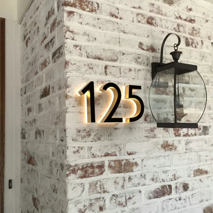 LED House Number Light – Outdoor Waterproof Illuminated Stainless Steel Address Plaque SF