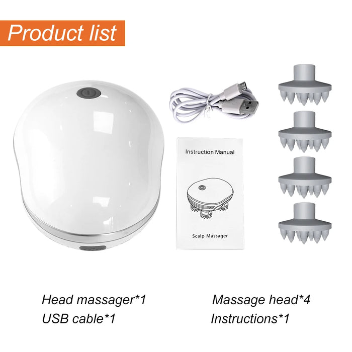 Electric Head Massager – 3D Kneading with 3 Modes for Stress Relief & Scalp Care