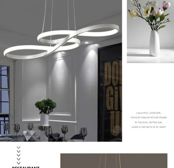 Modern LED Pendant Light – Iron Finish with Remote Dimming - Samanta Factory