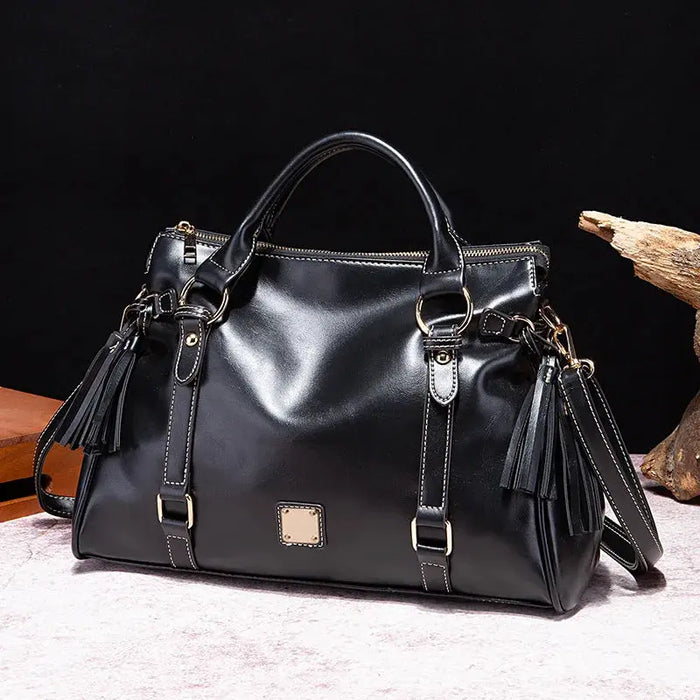 PU Leather Bucket Bag – Soft Casual Design with Zipper Closure SF