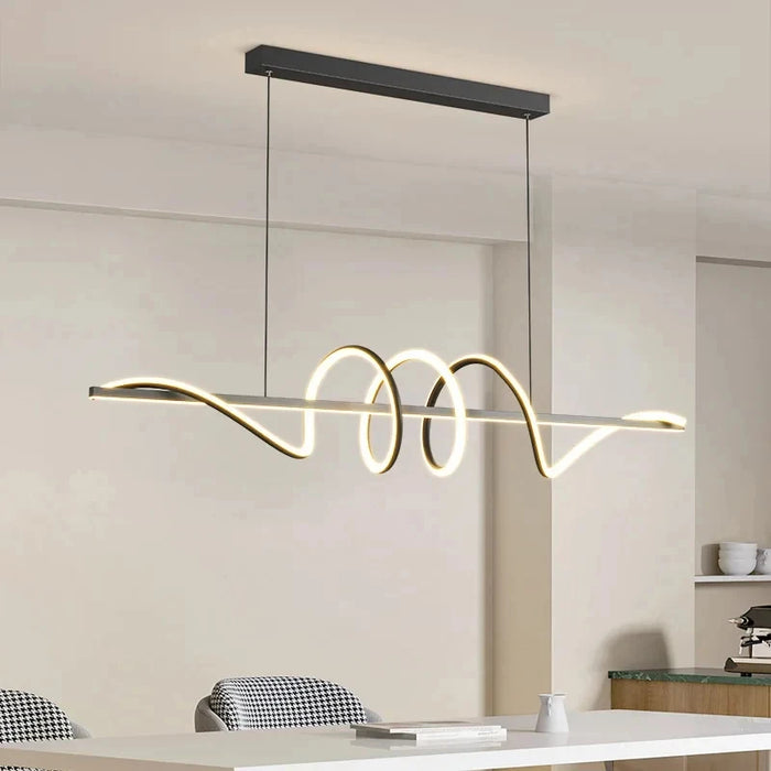 Contemporary Aluminum & Acrylic Pendant Chandelier with Adjustable Brightness & Remote - Samanta Factory