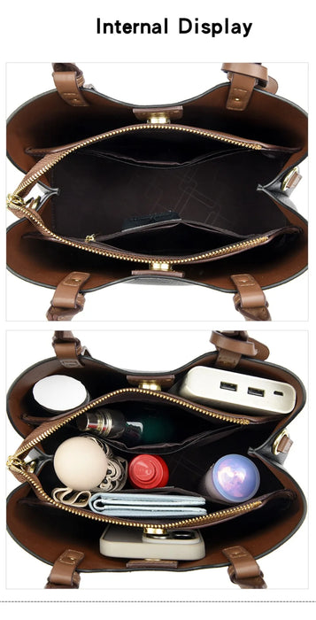 Soft PU Leather Handbag for Women – Luxury Designer Shoulder Tote - Samanta Factory