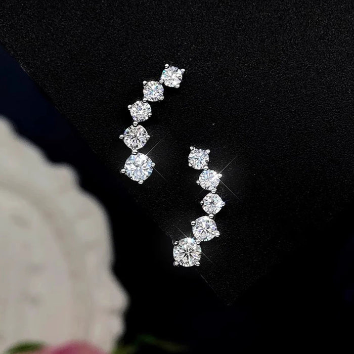 Premium 925 Sterling Silver Earrings With Excellent-Cut Moissanite Stones