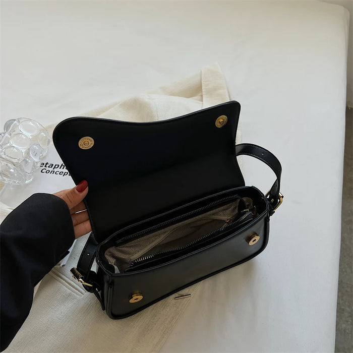 Women’s PU Saddle Bag – Stylish Hasp Closure & Interior Zipper Pocket - Samanta Factory