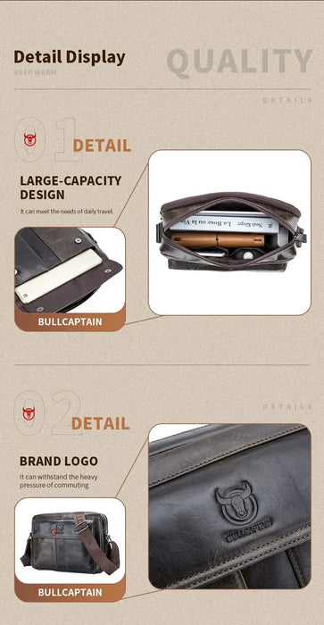 Leather Business Shoulder Bag – Soft Men’s Work Messenger Bag SF