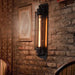Traditional Iron Wall Lamp with Brown Metal Shade for Bedroom or Corridor