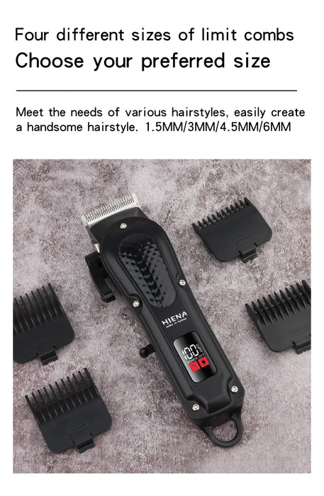 Electric Hair Clipper – Rechargeable Stainless Steel Blade with USB Charging & Adjustable Length