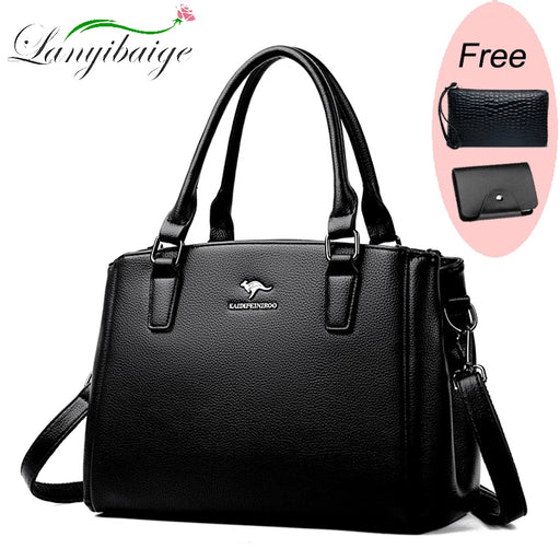 Women’s vintage tote bag with shoulder and crossbody strap in soft microfiber leather