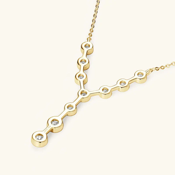 925 Sterling Silver Moissanite Y-Shaped Pendant Necklace