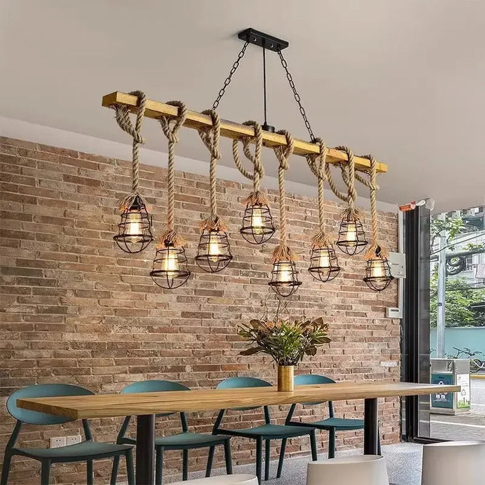 Wrought Iron Chandelier – Multi-Head Vintage Pendant Light for Restaurants & Hotels - Samanta Factory