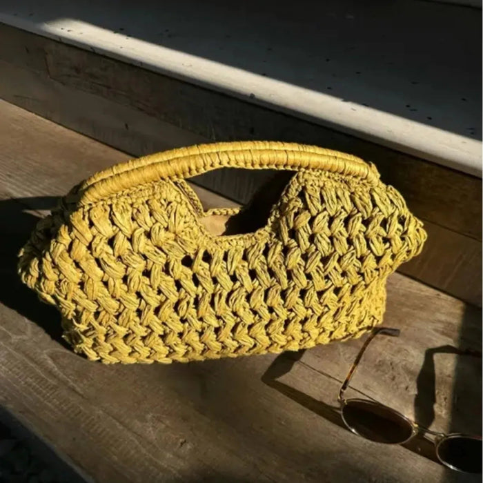 Fashionable Straw Woven Raffia Clutch Bag for Women – Summer Beach, Travel & Evening Purse SF