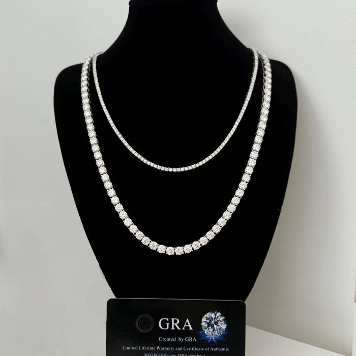 Moissanite Tennis Necklace – GRA Certified S925 Silver Sparkle