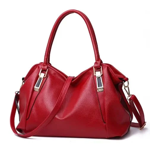 Women's PU Leather Shoulder Bag – Large Capacity Casual Zipper Handbag SF