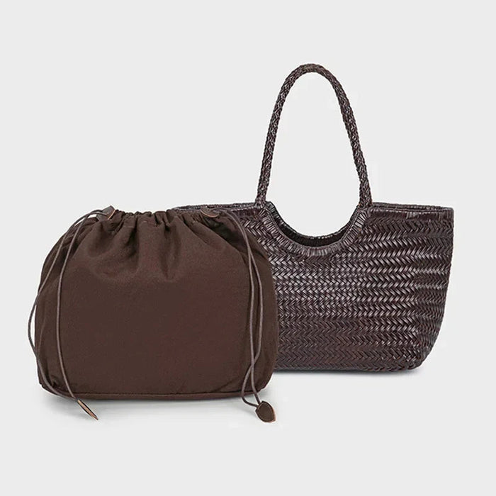 Hand-Woven Tote Bag – French Style Basket Shoulder Bag SF