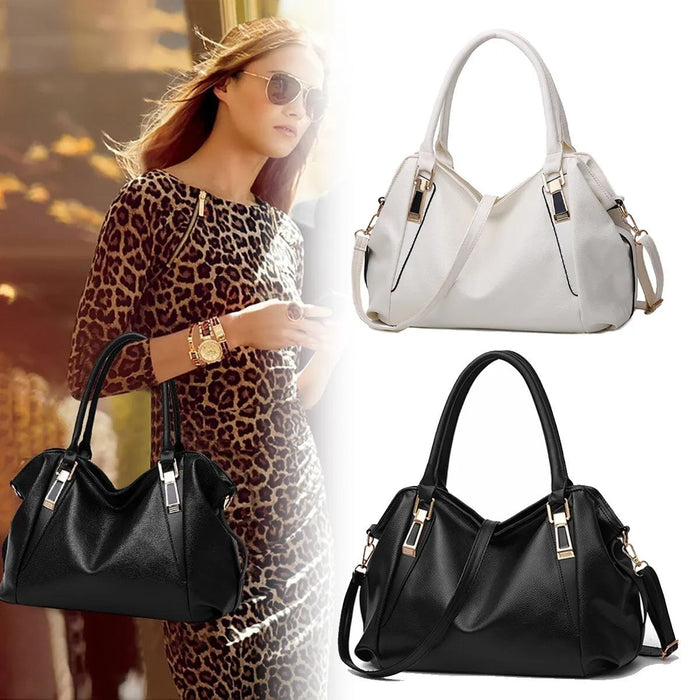 Ladies Faux Leather Hobo Handbag – Soft Slouchy Designer Tote Shoulder Bag SF