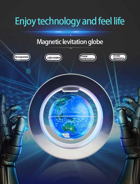 Floating Moon Globe Lamp – O-Type Magnetic Frame with LED Night Light