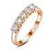 5-stone D color VVS1 moissanite engagement ring in 925 sterling silver with rose gold plating