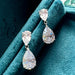 GRA certified D color VVS1 moissanite drop earrings in 925 sterling silver
