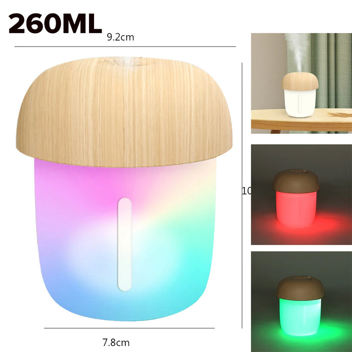 Mushroom Rain Cloud Humidifier – 7-Color LED & Aromatherapy Diffuser for Relaxation & Skin Hydration - Samanta Factory
