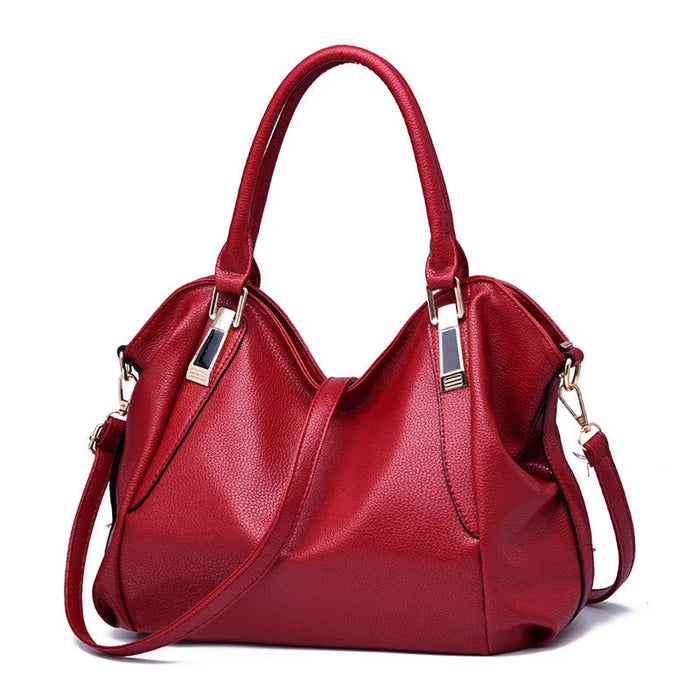 Women's PU Leather Shoulder Bag – Large Capacity Casual Zipper Handbag SF