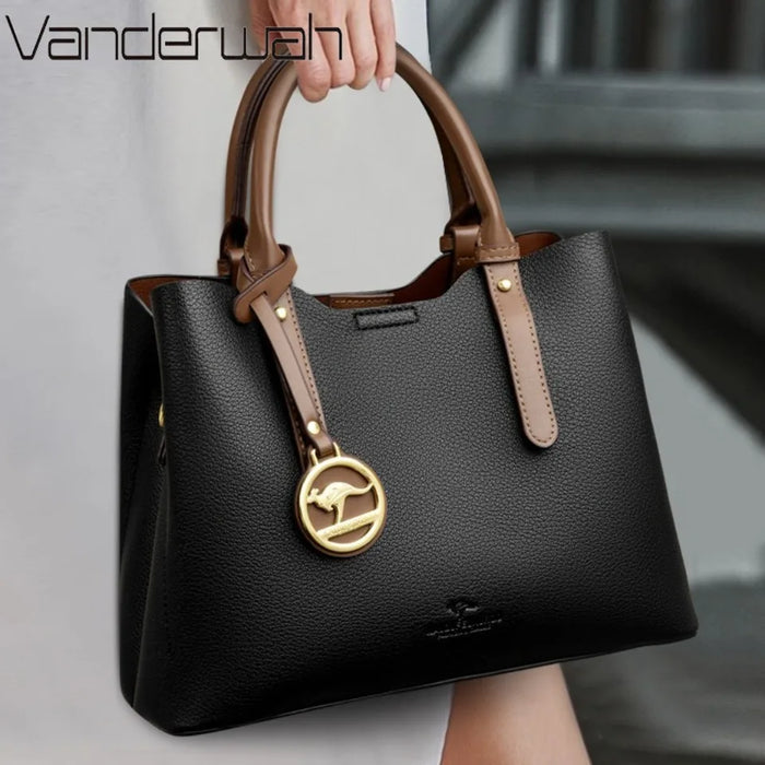 Soft PU Leather Handbag for Women – Luxury Designer Shoulder Tote - Samanta Factory