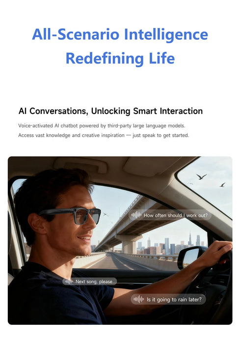 AI Smart Glasses with 6K Camera & Translation – Bluetooth Calling Music Photochromic Eyewear SF