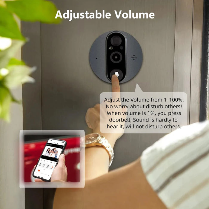 Smart WiFi Door Viewer Camera – 3MP HD, 4.3" LCD, PIR Motion, 2-Way Audio, Night Vision, Tuya & Alexa. - Samanta Factory