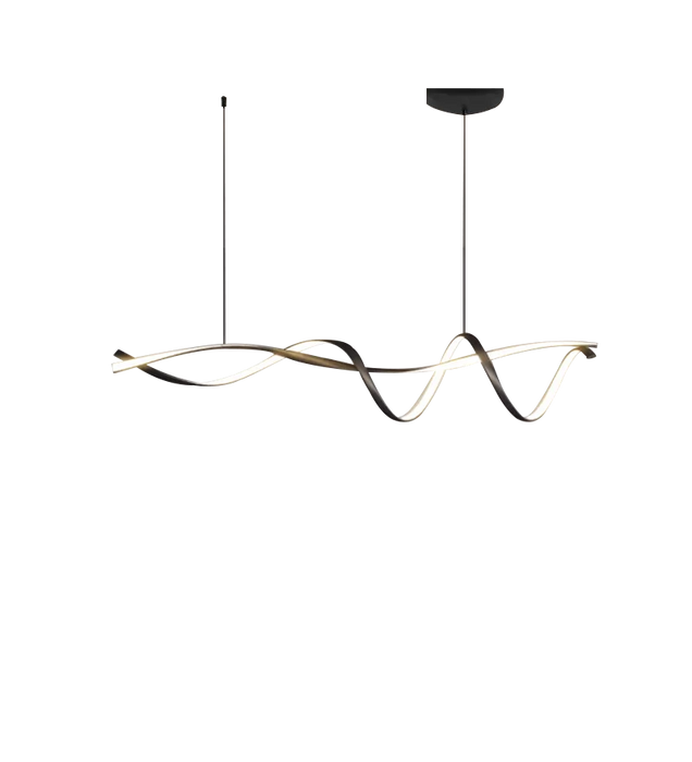 Modern LED Pendant Light – NEO Gleam Black Aluminum Chandelier with Remote Control - Samanta Factory