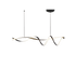 Modern LED Pendant Light – NEO Gleam Black Aluminum Chandelier with Remote Control - Samanta Factory