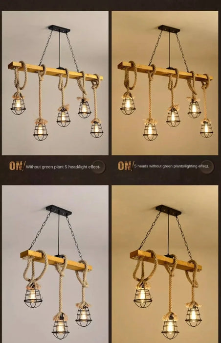 Wrought Iron Chandelier – Multi-Head Vintage Pendant Light for Restaurants & Hotels - Samanta Factory