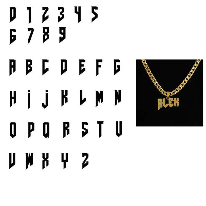 Custom Name Necklace – Hip Hop personalized Pendant Chain for Boys SF