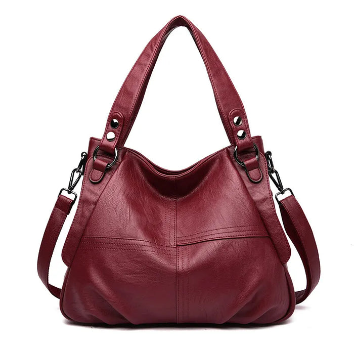 Genuine Leather Tote Bag – Vintage Unisex Handbag with Large Capacity - Samanta Factory