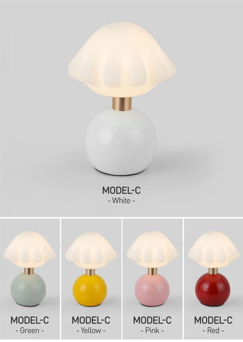 Modern LED Table Lamp – Dimmable Frosted Glass Shade - Samanta Factory