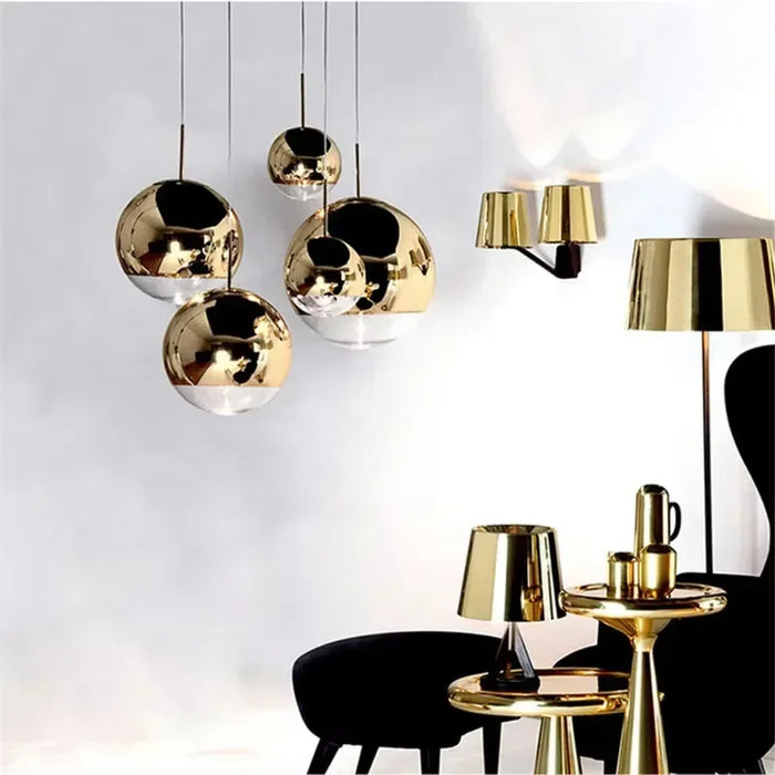 Glass Pendant Light – Mirror Finish with E27 LED Compatibility - Samanta Factory