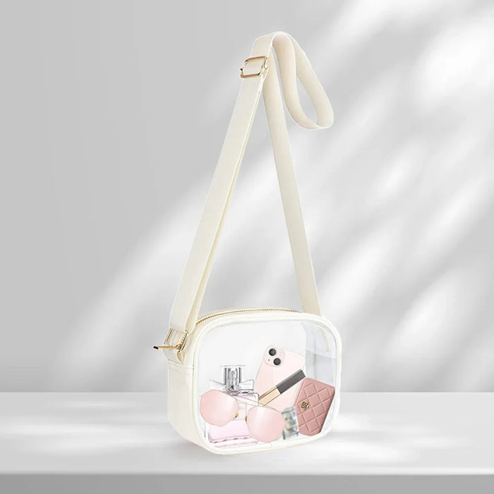 Clear PVC Crossbody Bag for Women – Transparent Square Shoulder Bag for Concerts & Travel