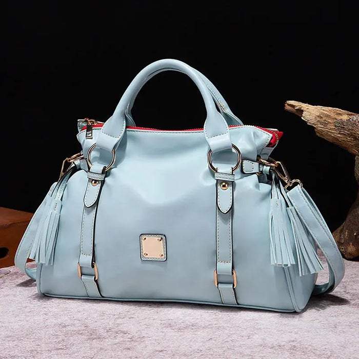 PU Leather Bucket Bag – Soft Casual Design with Zipper Closure SF