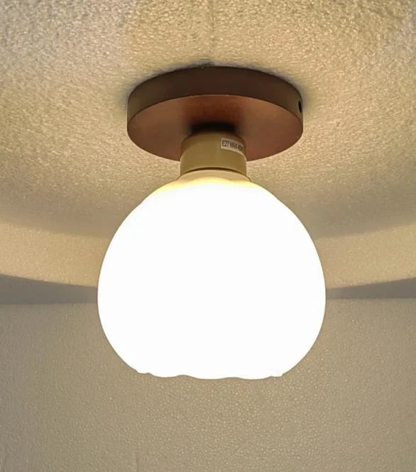 Modern LED Ceiling Light – Wooden & Glass Fixture for Home Lighting - Samanta Factory