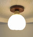 Modern LED Ceiling Light – Wooden & Glass Fixture for Home Lighting - Samanta Factory