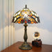 Tiffany Style Table Lamp – Handcrafted Stained Glass with Vintage Metal Base - Samanta Factory