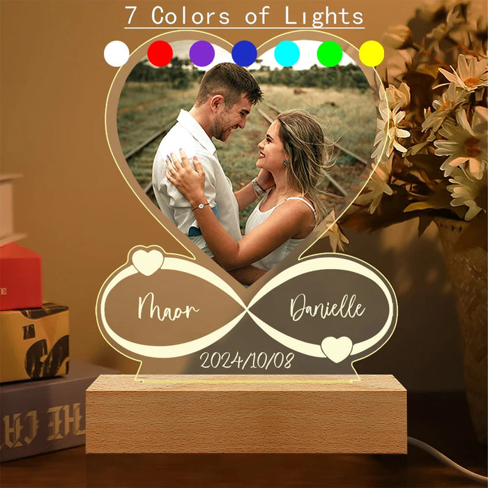 Custom LED Night Light – Personalized Wooden Acrylic Design Samanta Factory