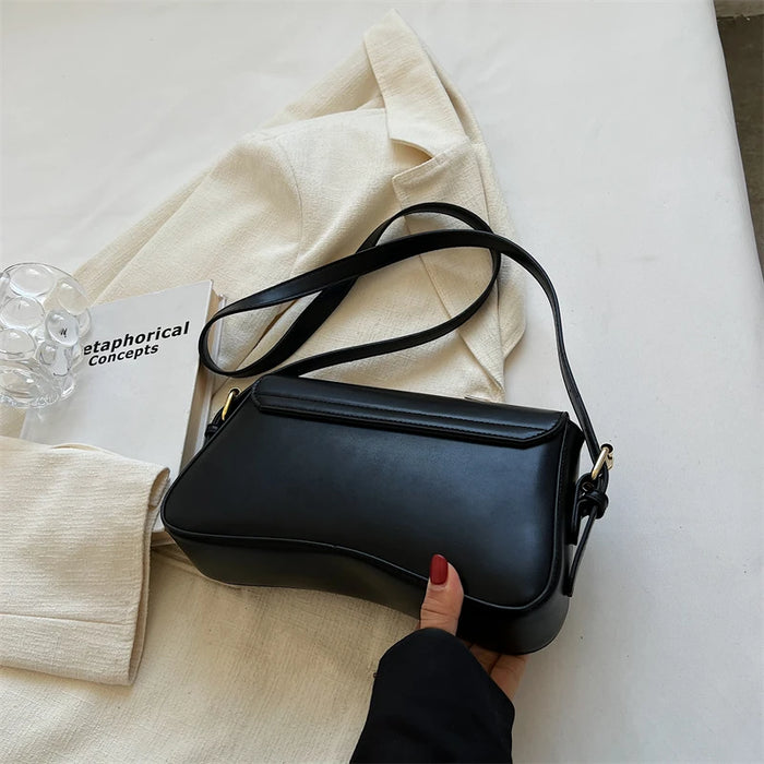 Women’s PU Saddle Bag – Stylish Hasp Closure & Interior Zipper Pocket - Samanta Factory