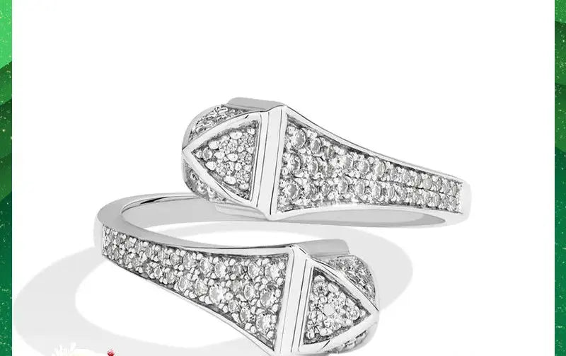 Double Snake Moissanite Ring – S925 Silver Adjustable Design SF