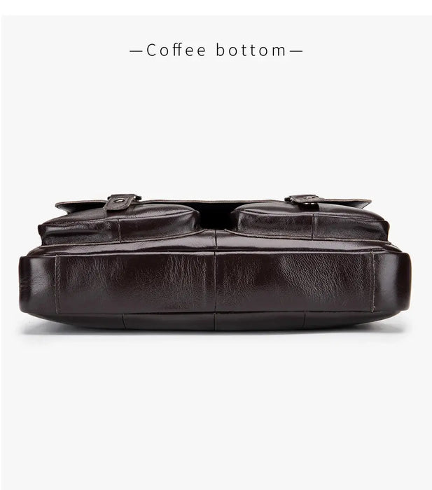 Leather Business Briefcase – 15-Inch Professional Work Bag for Men SF