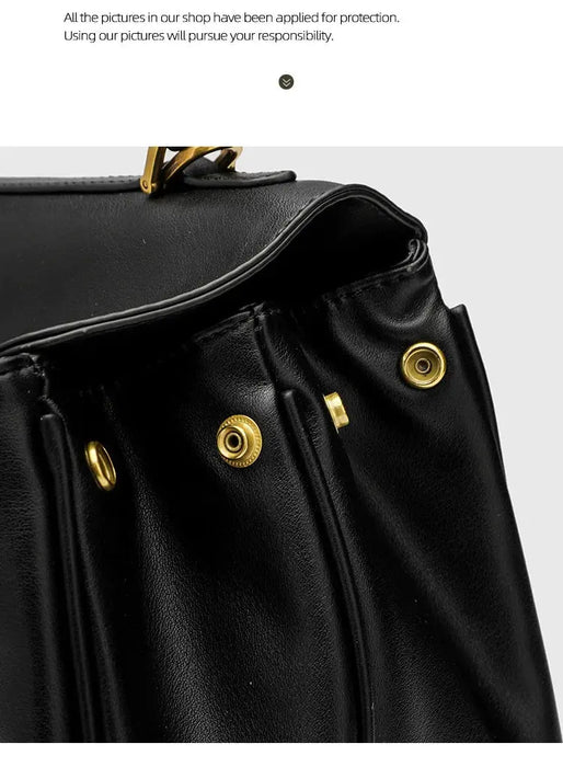 Microfiber Leather Shoulder Bag – Large Square with Lock SF