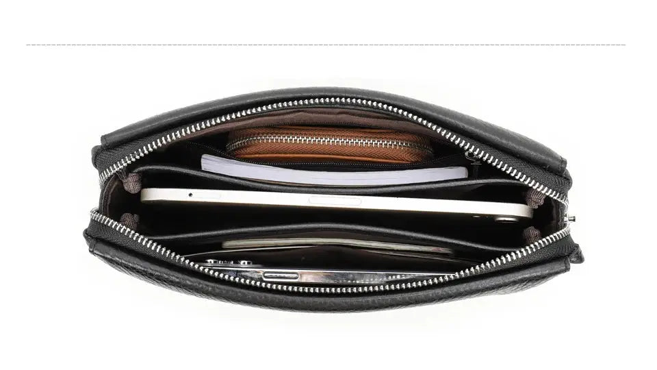Men’s Leather Clutch Bag – Large Capacity Casual Hand Carry Bag SF