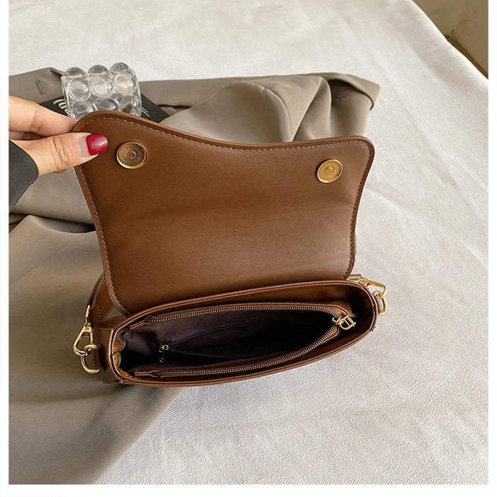 Women’s PU Saddle Bag – Stylish Hasp Closure & Interior Zipper Pocket - Samanta Factory