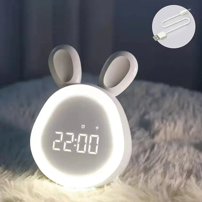 LED Cartoon Alarm Clock – Digital Display with Voice Control & Rechargeable Batter