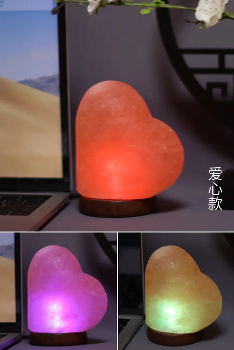 Himalayan Salt Lamp – Color-Changing LED with USB & Natural Air Purification