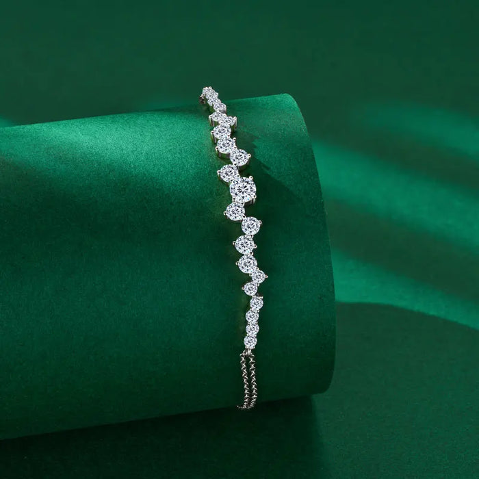 Moissanite Bracelet – Adjustable 925 Sterling Silver Design